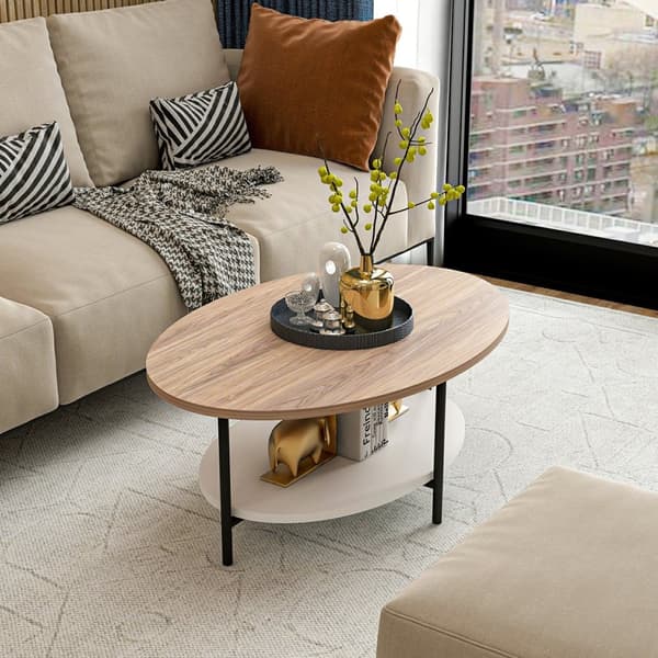 Soffbord Fredericia 36x90x60 cm oval [en.casa]