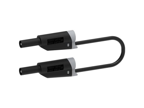 Electro PJP 2717-IEC-CD1-100N Testijohto [Liuskaliitin 4 mm - Liuskaliitin 4 mm] 1.00 m Musta 1 kpl 1 kpl