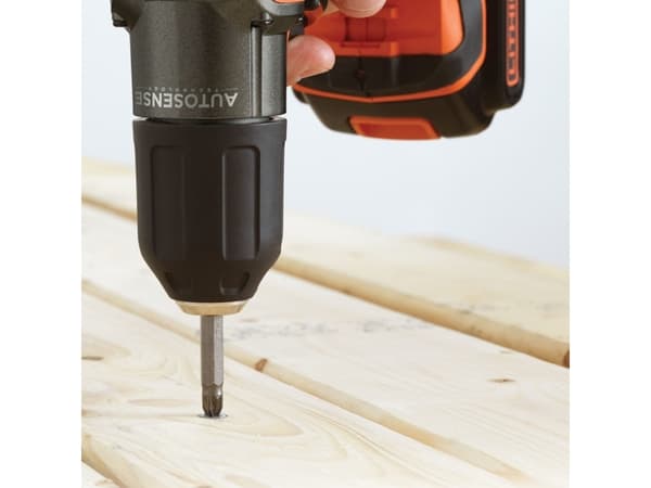Black & Decker Black + Decker AutoSense batteridrevet drill, drill (18V 1,5Ah, med automatisk dreiemomentinnstilling, inkludert batteri og 90min hurt