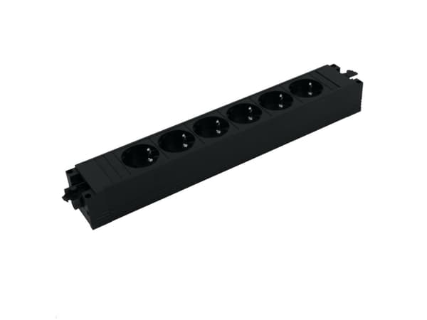 Bachmann 906.12640, inomhus, Typ F, Utan stickkontakt, IP20, Svart, 6 AC-utgångar