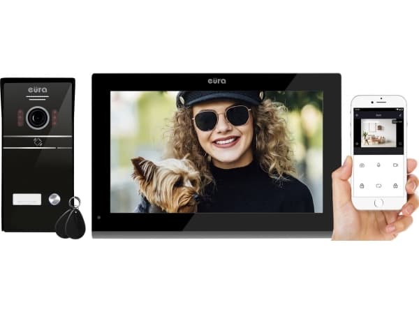 Eura Video intercom EURA VDP-98C5 - hvit, touch, LCD 10'', AHD, WiFi, bildeminne, SD 128GB