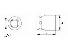 JONNESWAY Hexagonal socket 1/4 "12mm (S04H2112)