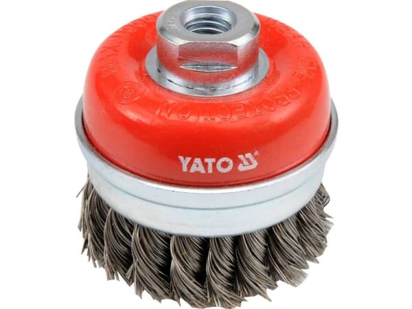 Yato YT-4768, Førpoleringsbørste, 11000 RPM, 7,5 cm, Rød, Rustfritt stål