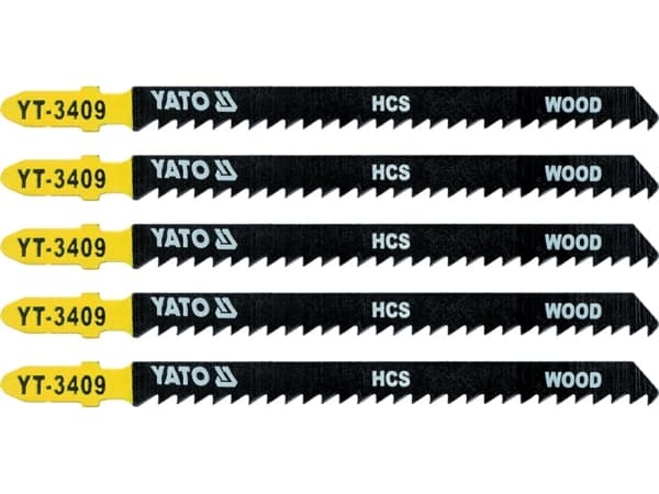 Yato YT-3409, Stikksagblad, Sponplate, Fibre board, Kryssfiner, Mykt tre, Tre, High Carbon Steel (HCS), 9 cm, 11,5 cm, 5 stykker