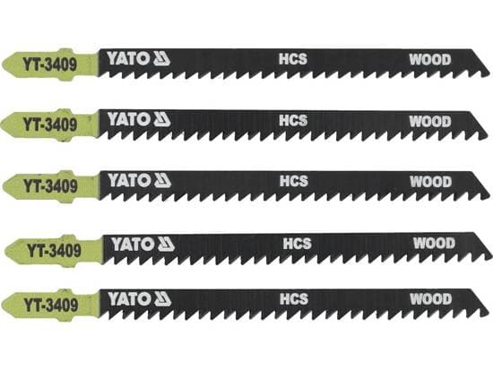Yato YT-3409, Stikksagblad, Sponplate, Fibre board, Kryssfiner, Mykt tre, Tre, High Carbon Steel (HCS), 9 cm, 11,5 cm, 5 stykker