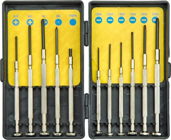 Vorel PL precision screwdrivers 0.9-3mm PH00 PH0 PH1 11pcs. (64330)