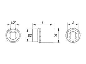 Yato YT-1208, Enkel enhet, Pipenøkkel, Kromvanadiumstål, 1/2", Kromfarget, 38 mm