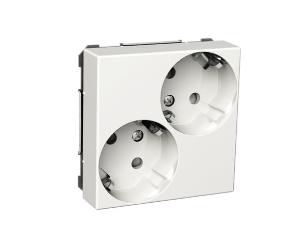 SCHNEIDER ELECTRIC EXXACT SOCKET 2-DELAD SNED FJÄDERANSLUTNING VIT