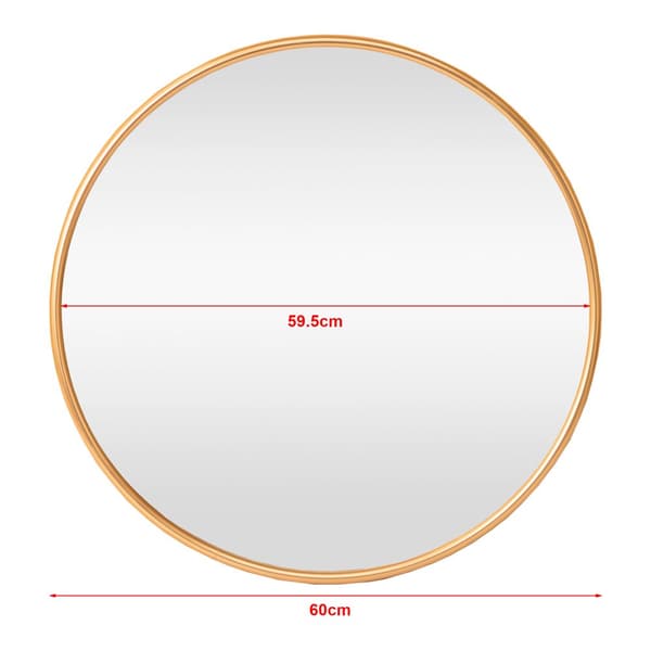 Vægspejl Ordona Ø60 cm aluminium rund guld [en.casa].