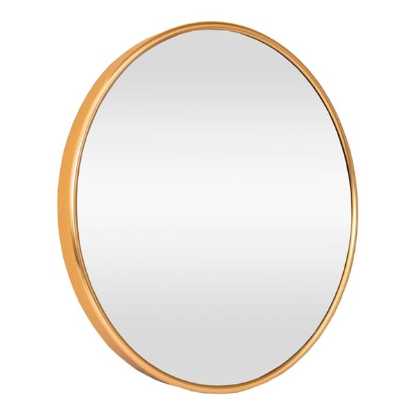 Vægspejl Ordona Ø60 cm aluminium rund guld [en.casa].