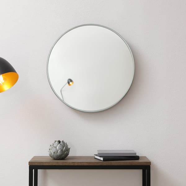 Väggspegel Ordona Ø40 cm aluminium rund antracitgrå [en.casa]