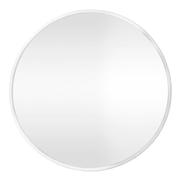 Väggspegel Ordona Ø50 cm aluminium rund vit matt [en.casa]
