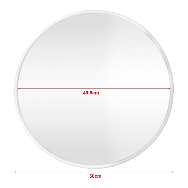 Väggspegel Ordona Ø50 cm aluminium rund vit matt [en.casa]