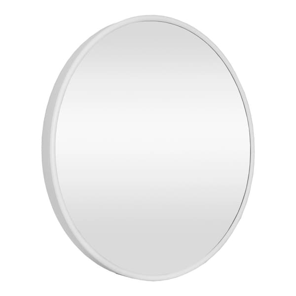 Väggspegel Ordona Ø50 cm aluminium rund vit matt [en.casa]