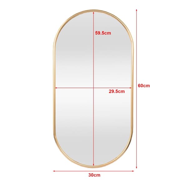 Väggspegel Picciano 30x60 cm guld oval [en.casa]