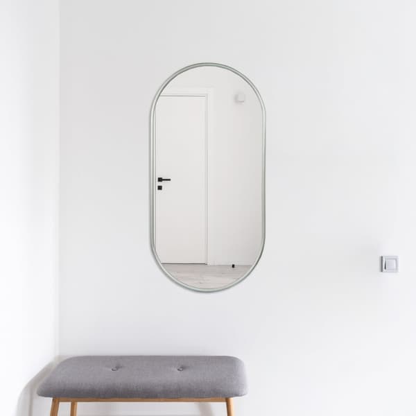 Vægspejl Picciano 30x60 cm antracitgrå oval [en.casa].