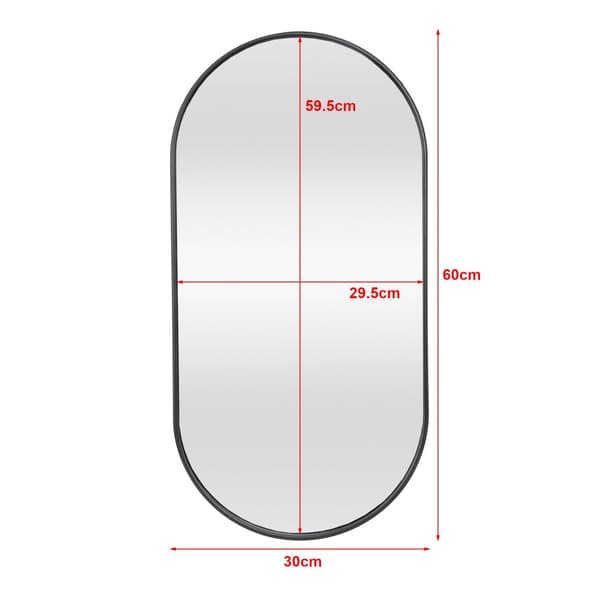Vægspejl Picciano 30x60 cm sort mat oval [en.casa]