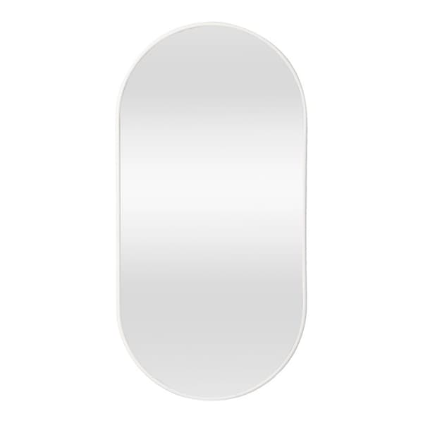 Väggspegel Picciano 40x80 cm vit oval [en.casa]
