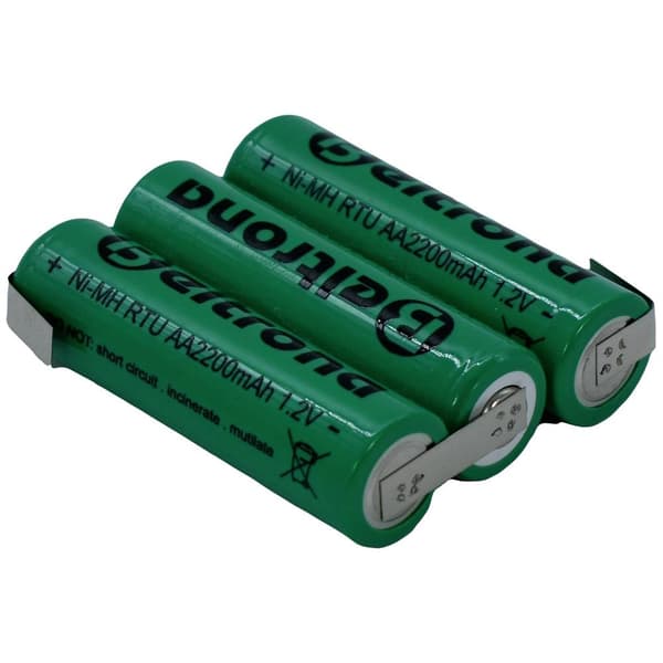 Beltrona RTU3AAZ Batteripack Antal celler: 3 Batteristorlek: AA (R6) Z-lödfana NiMH 3.6 V 2200 mAh