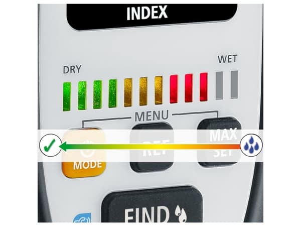 Laserliner MultiWet-Finder Plus -materiaalin kosteusmittari; Lämpötilan mittaus.