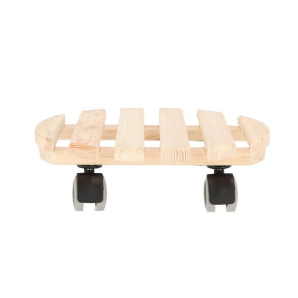 Esschert Design Rund Plantevogn i træ 28,7x28,8x8,3 cm