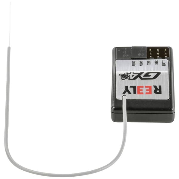 Reely RY4 4-kanals gyro-mottagare 2,4 GHz Instickssystem JR stickpropp, Futaba