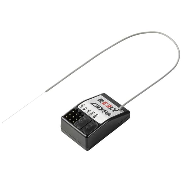 Reely RY4 4-kanals gyro-mottagare 2,4 GHz Instickssystem JR stickpropp, Futaba