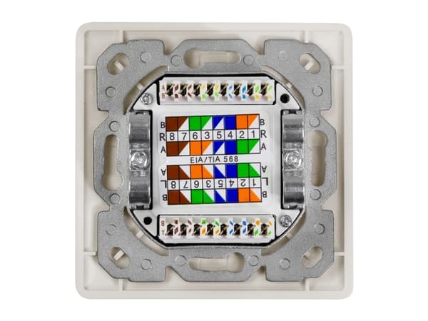 LogiLink Cat.6A verkkopistorasia UP2x RJ45 suojattu, puhtaan valkoinen