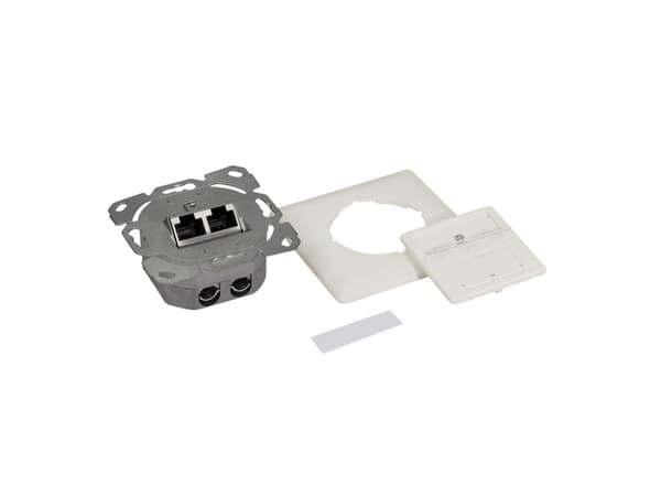LogiLink Cat.6A verkkopistorasia UP2x RJ45 suojattu, puhtaan valkoinen