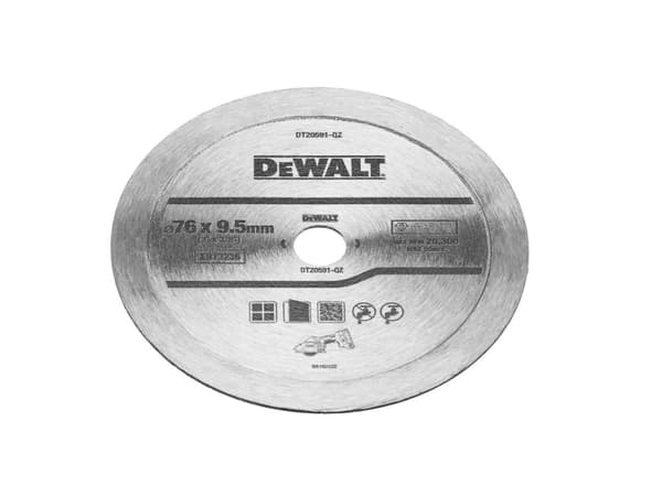 DeWALT DT20591-QZ, Diamantskiva med kontinuerlig kant, Torrslipning, Murning, 7,6 cm, 9,5 mm