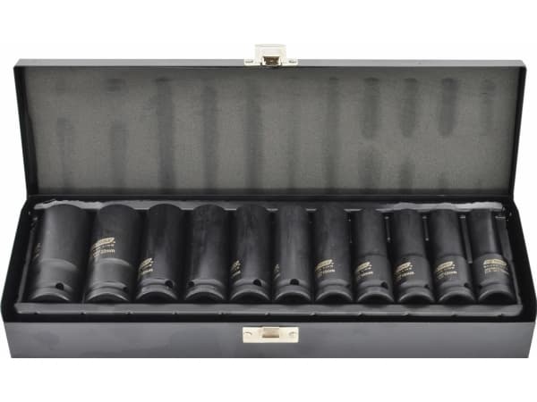 AWTOOLS IMPACT SOCKET SET 1/2" 11pcs. 10-24mm BLACK LINE