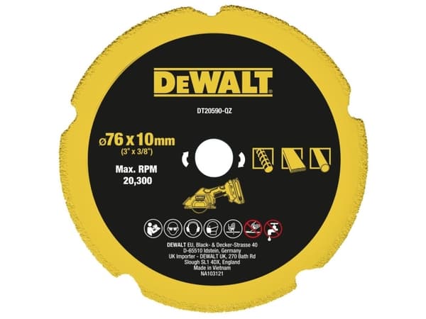 slipskiva med diamantkorn 76mm DeWALT [DT20590-QZ] för skuggning av gipsskivor, metall