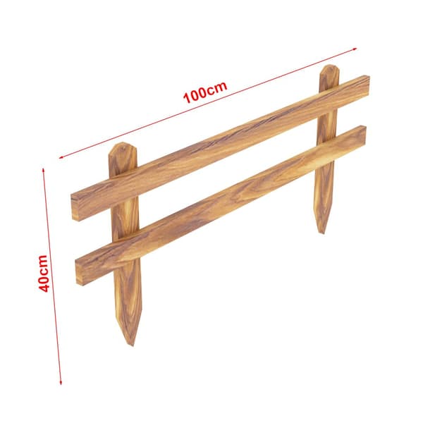 Trädgårdsstaket Krölpa set om 2 furu 100x40x3,5 cm [en.casa]