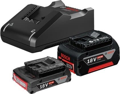 2x accu 18V 2.0/4.0Ah en oplader Bosch 1600A01ZS9