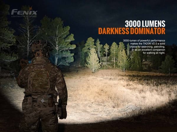 Fenix TK20RV2BK, Yleistaskulamppu, Musta, Alumiini, Painikkeet, 2 m, 1,5 m