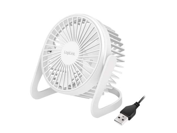 LogiLink - Kjølevifte - bordtopp - 12.7 cm - USB - hvit