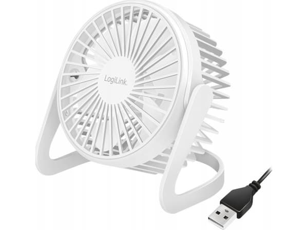 LogiLink - Kjølevifte - bordtopp - 12.7 cm - USB - hvit