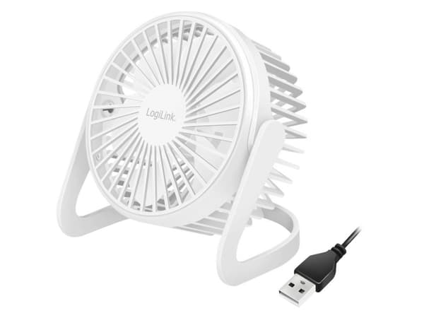 LogiLink - Kjølevifte - bordtopp - 12.7 cm - USB - hvit