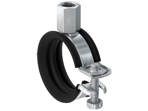 Fischer 562356, Rörklammer, Stål, Svart, 53 - 59 mm, EPDM, Styrenbutadien (SBR), Zink stål, 1 kN, M8/M10