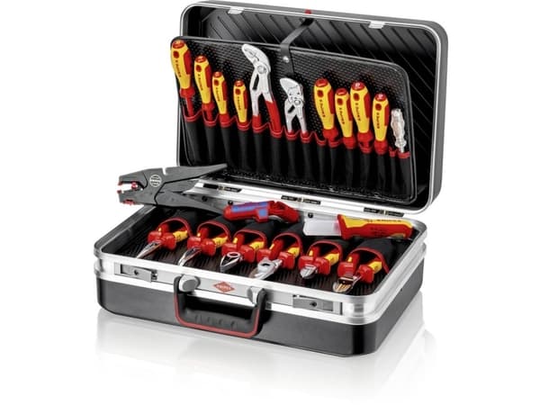 Knipex 2120, Svart, Metallisk, Röd, Gul, 400 mm, 200 mm, 190 mm, 7,45 kg, 20 verktyg
