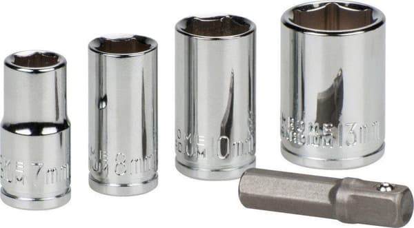 kwb 105000 hylsyavaimen sisäosa 7 mm, 8 mm, 10 mm, 13 mm 5 kpl 1/4 (6,3 mm) (105 000)