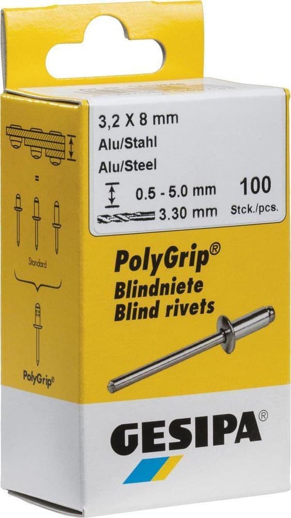 Gesipa 1433572 blindnitter (Ø x L) 4 mm x 10 mm stål stål 100 stk. (1433572)