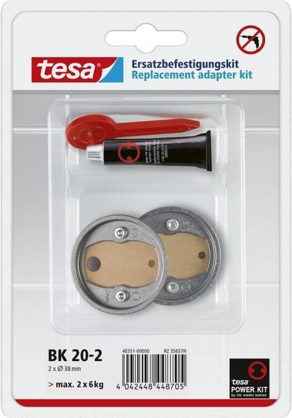 TESA BK20. Leveys: 41mm Syvyys: 41mm Korkeus: 8mm Määrä per pakkaus: 2 kpl (40351-00000-01)