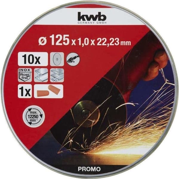 kwb 712022 leikkuulevysarja 10 osaa 125 mm 22,23 mm 10 osaa (712022)