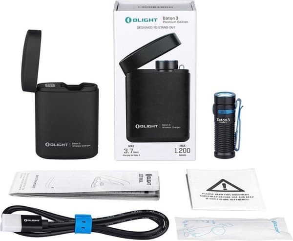 O-LIGHT OLIGHT BATON PREMIUM 3 FLASHLIGHT BLK 1200lm säteen etäisyys 166m IPX8 (BATON 3 PREMIUM BLACK)