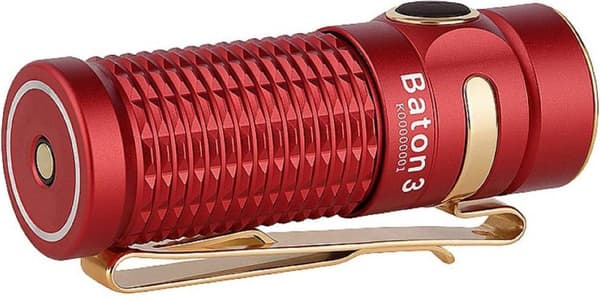 O-LIGHT OLIGHT BATON 3 FLASHLIGHT RED 1200lm Säteen etäisyys 166m IPX8 (BATON 3 RED)