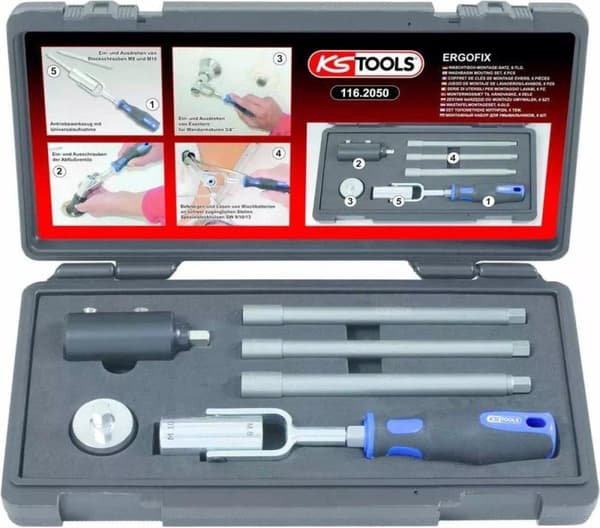 KS TOOLS Werkzeuge-Maschinen GmbH Håndvask samlesæt, 6 stk (116.2050)