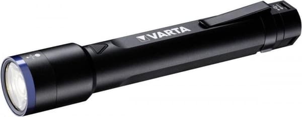 Varta Night Cutter F30R ladattava ensiluokkainen taskulamppu ja virtapankki (2600 mAh) yhdessä - sisältää mikro-USB-latauskaapelin - neljä valotilaa - musta