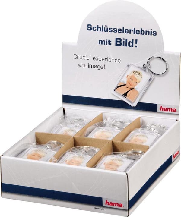 hama "Mini" nyckelring för minifoton, diskdisplay av akryl, för foton i formatet 2,8 x 4,3 cm - 24 stycken (63181)
