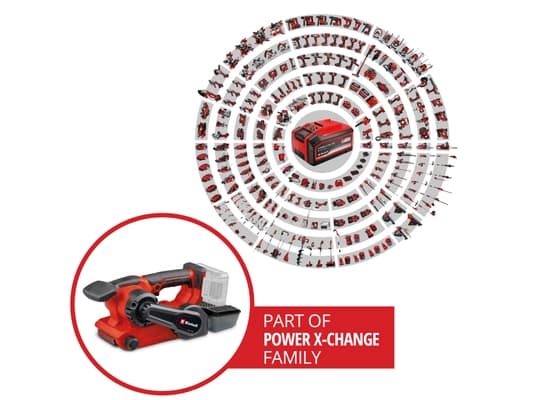 Einhell TP-BS 18/457 Li BL - Solo, Båndsliper, Sort, Rød, Børsteløs, 120 m/min, 250 m/min, Batteri - SOLO